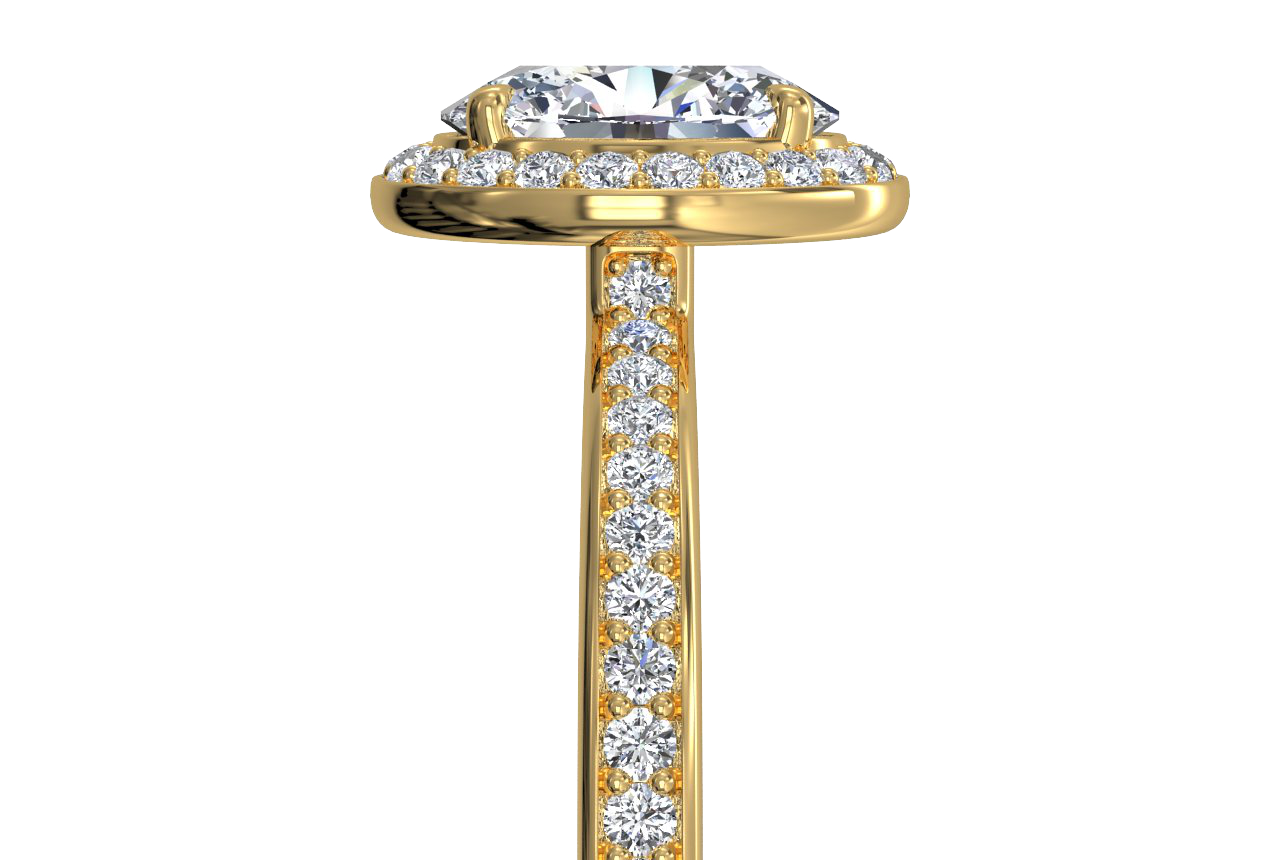 Karen Oval Cut Lab Grown Diamond 18Kt Yellow Gold Engagement Ring - View 3