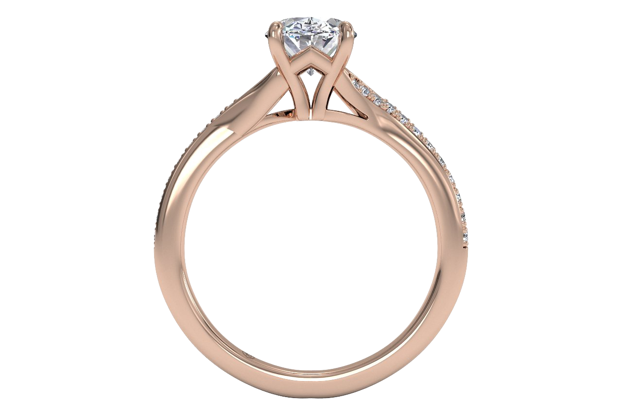 Elise Oval Cut Lab Grown Diamond 18Kt Rose Gold Engagement Ring - View 2