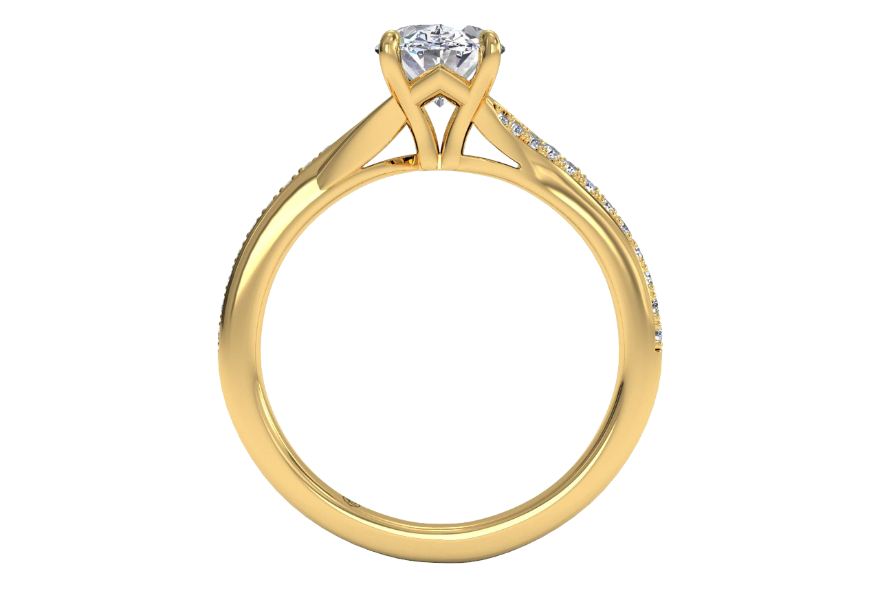 Elise Oval Cut Lab Grown Diamond 18Kt Yellow Gold Engagement Ring - View 2