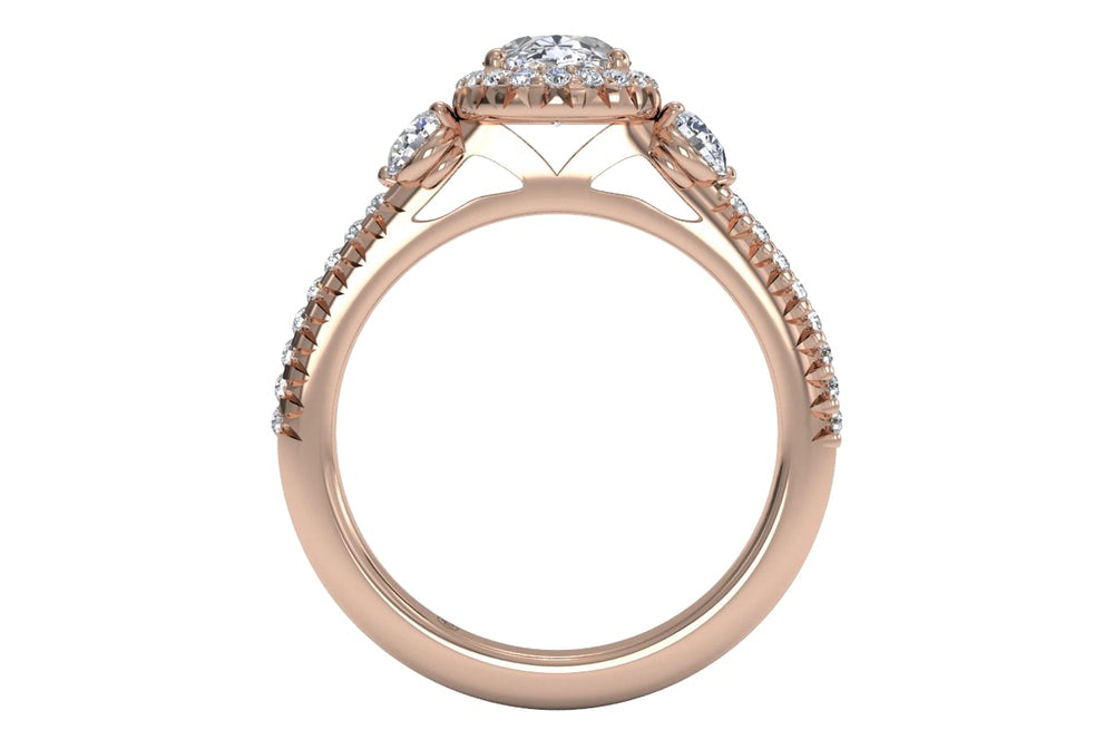 Julia Oval Cut Lab Grown Diamond 18Kt Rose Gold Engagement Ring - View 3