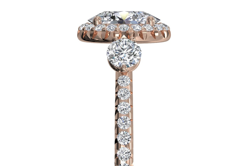 Julia Oval Cut Lab Grown Diamond 18Kt Rose Gold Engagement Ring - View 2