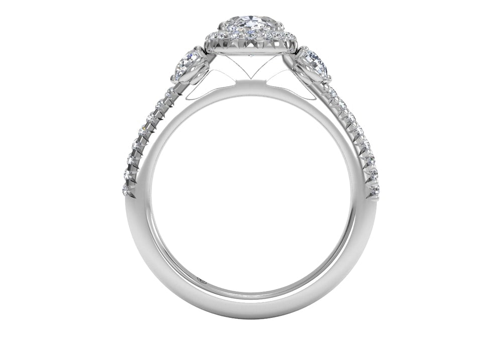 Julia Oval Cut Lab Grown Diamond Platinum Engagement Ring - View 3