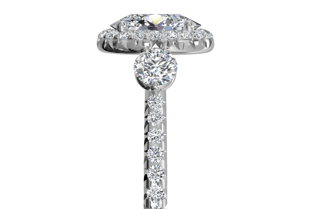 Julia Oval Cut Lab Grown Diamond 14Kt White Gold Engagement Ring - View 2