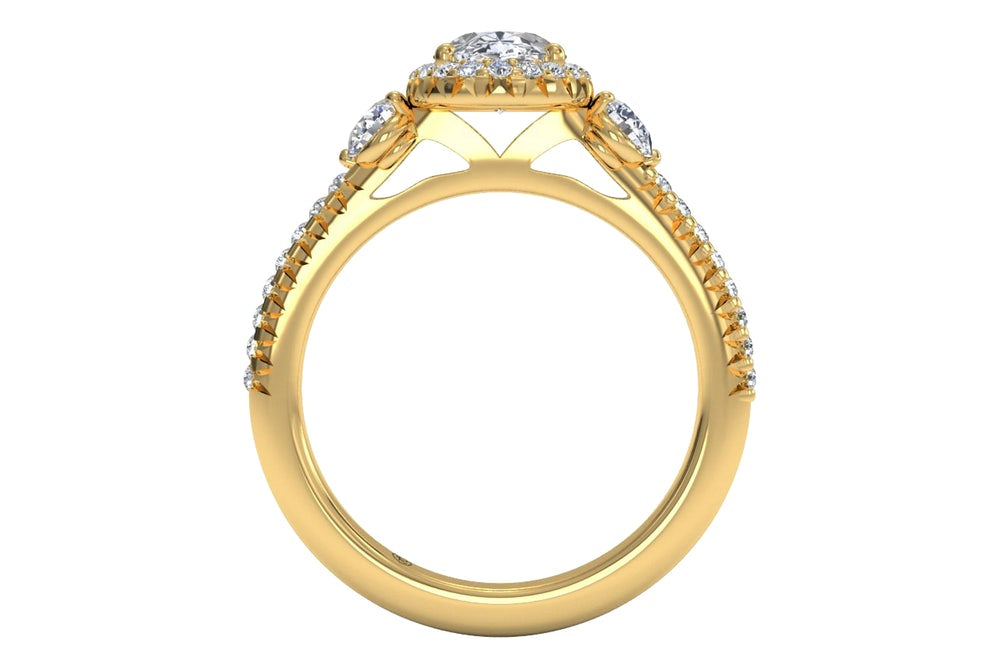 Julia Oval Cut Lab Grown Diamond 18Kt Yellow Gold Engagement Ring - View 3