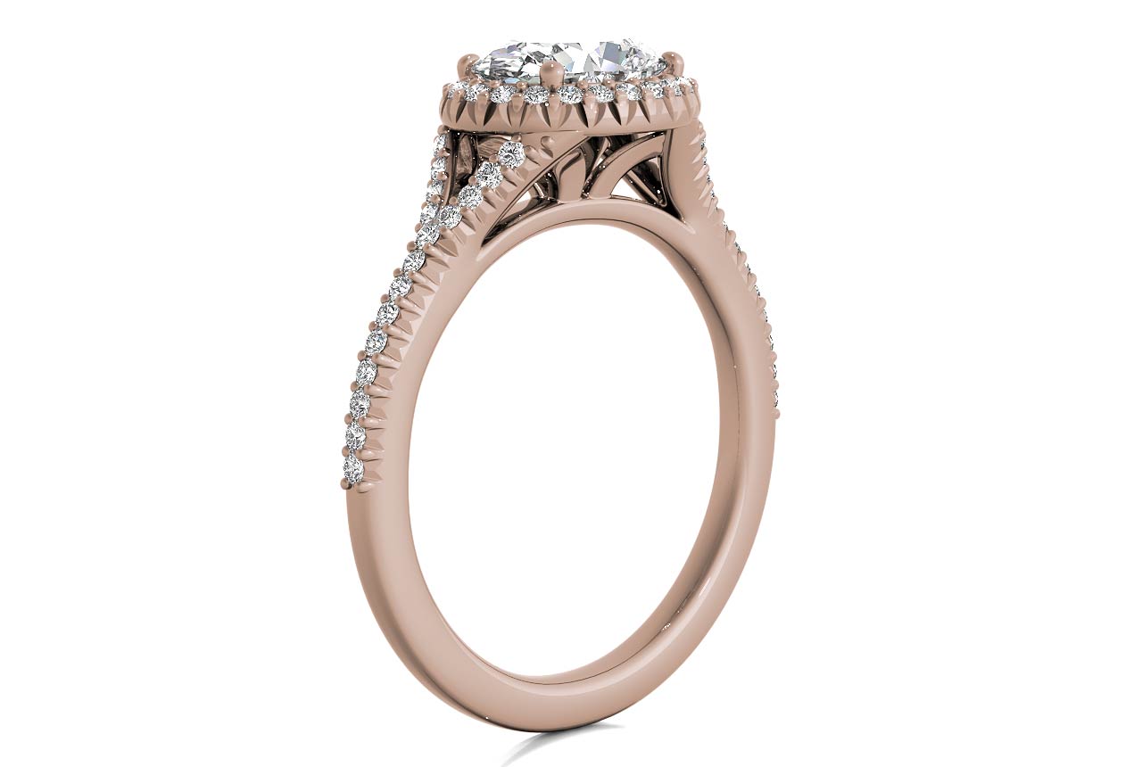 Kate Oval Cut Lab Grown Diamond 18Kt Rose Gold Engagement Ring - View 2