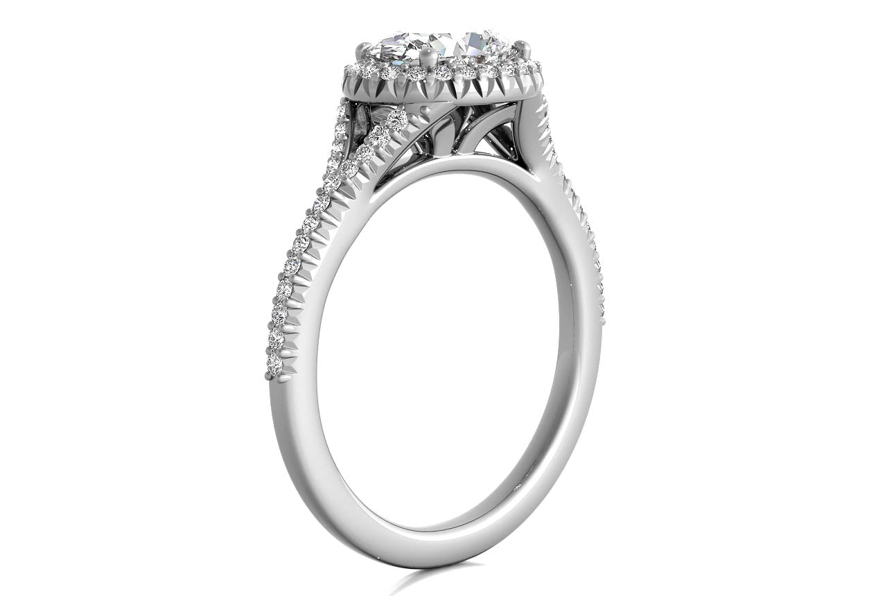 Kate Oval Cut Lab Grown Diamond Platinum Engagement Ring - View 2