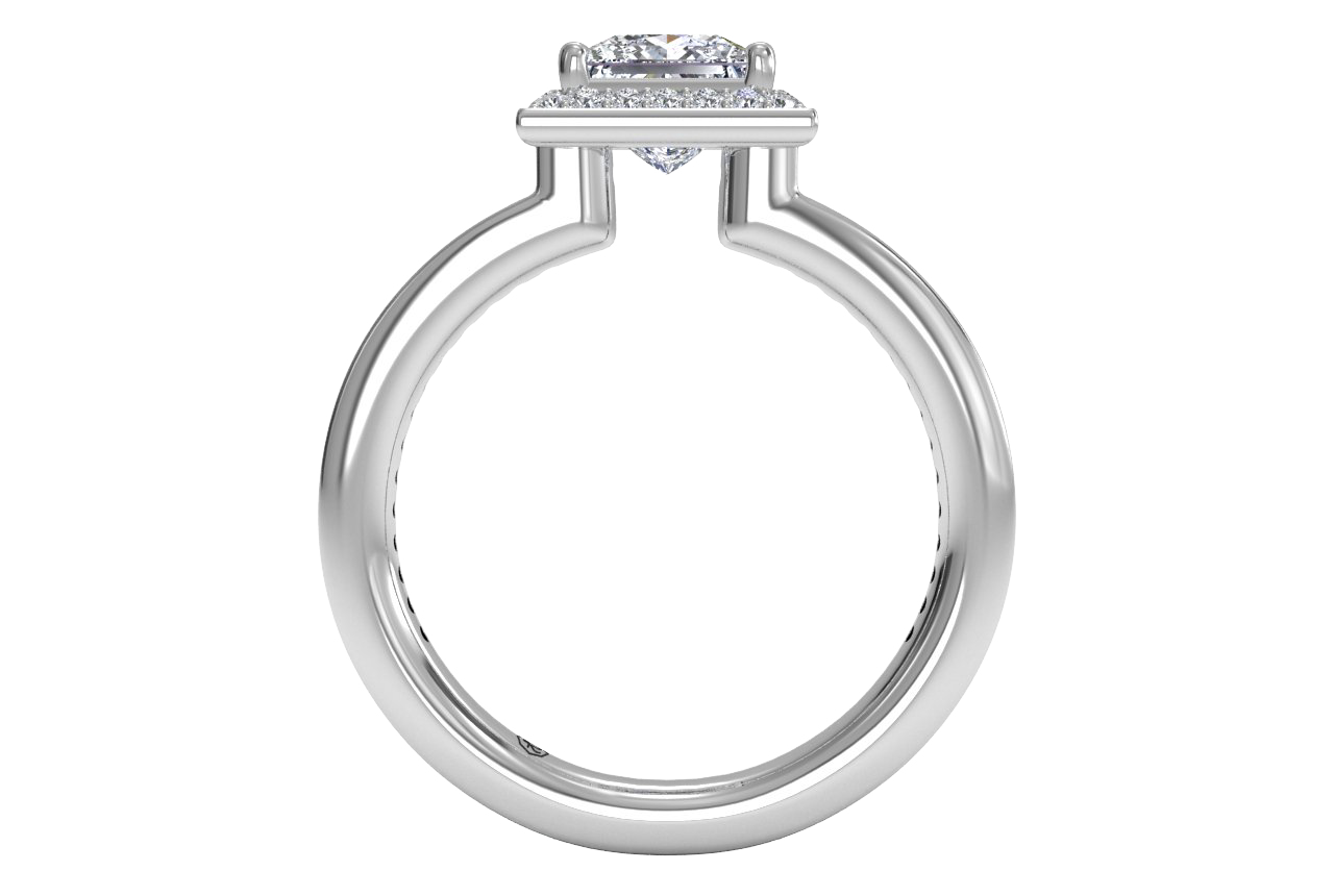 Karen Princess Cut Lab Grown Diamond Platinum Engagement Ring - View 2