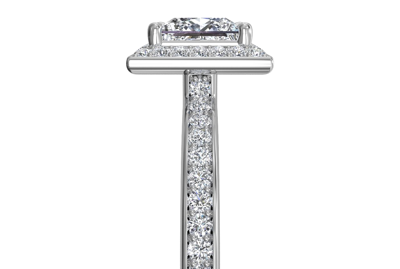 Karen Princess Cut Lab Grown Diamond 18Kt White Gold Engagement Ring - View 3