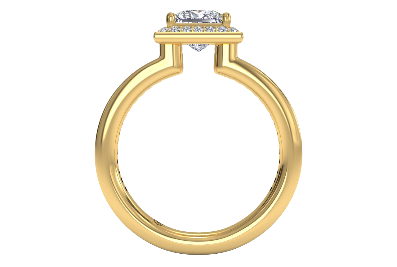 Karen Princess Cut Lab Grown Diamond 18Kt Yellow Gold Engagement Ring - View 2