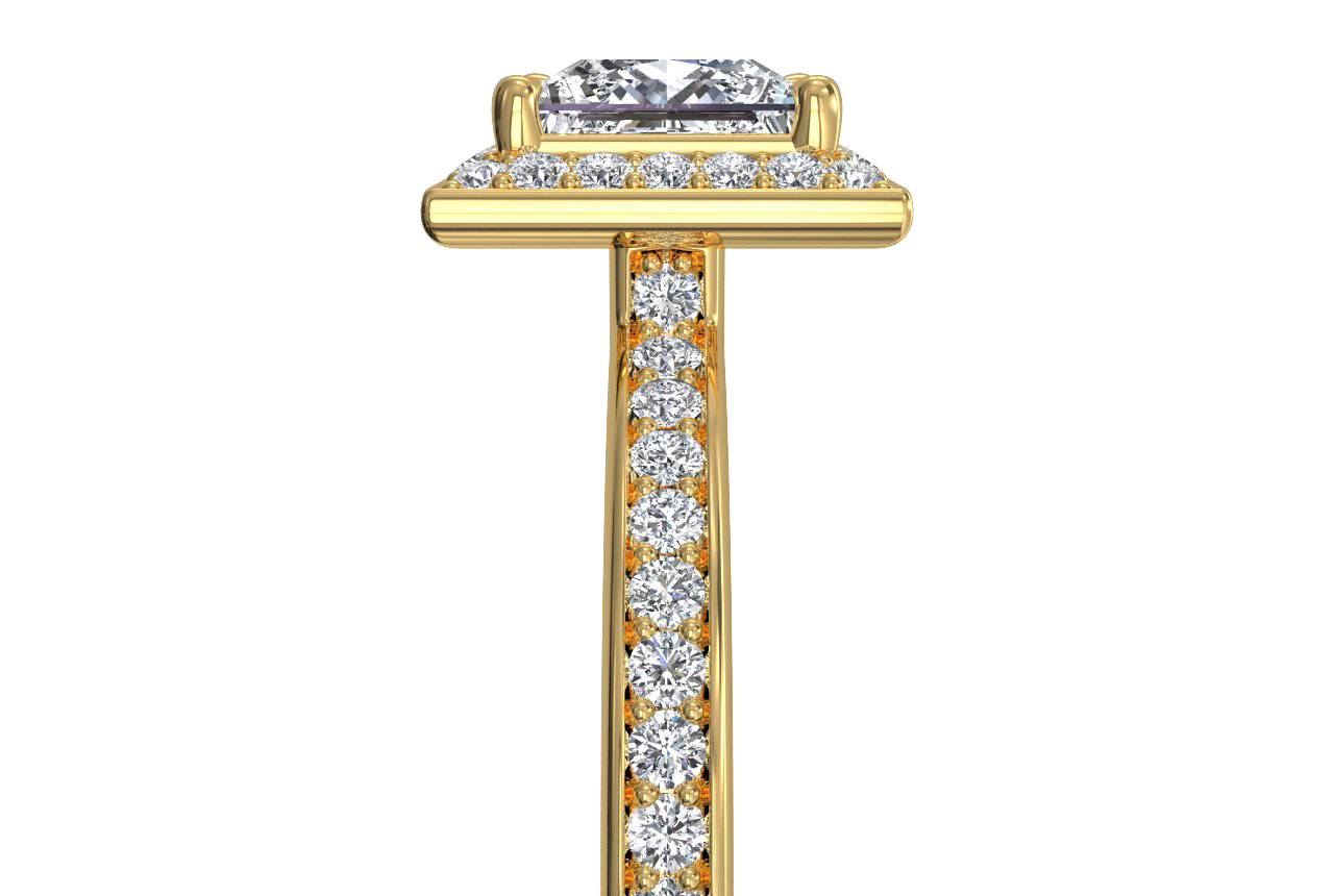 Karen Princess Cut Lab Grown Diamond 18Kt Yellow Gold Engagement Ring - View 3