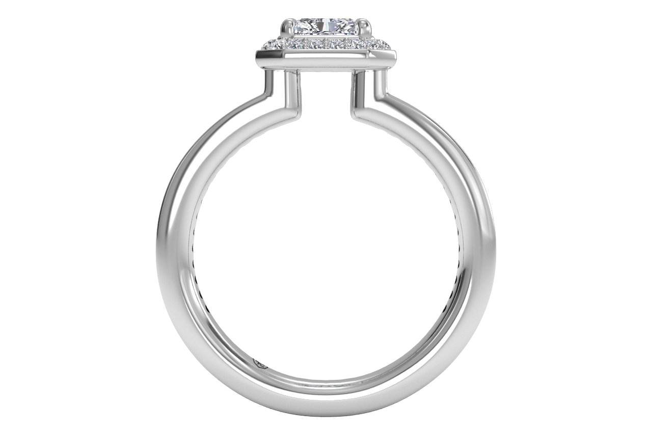 Karen Radiant Cut Lab Grown Diamond 14Kt White Gold Engagement Ring - View 2