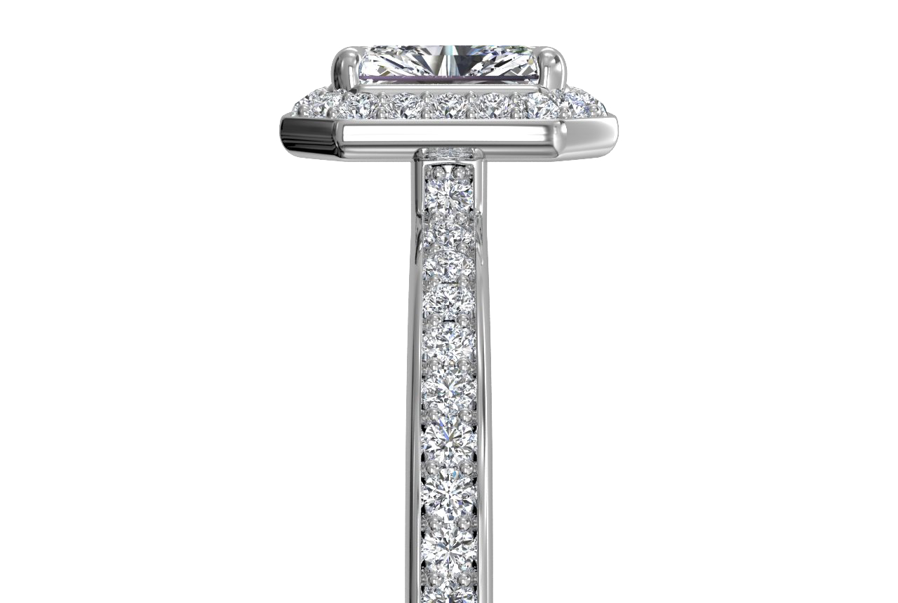Karen Radiant Cut Lab Grown Diamond 18Kt White Gold Engagement Ring - View 2