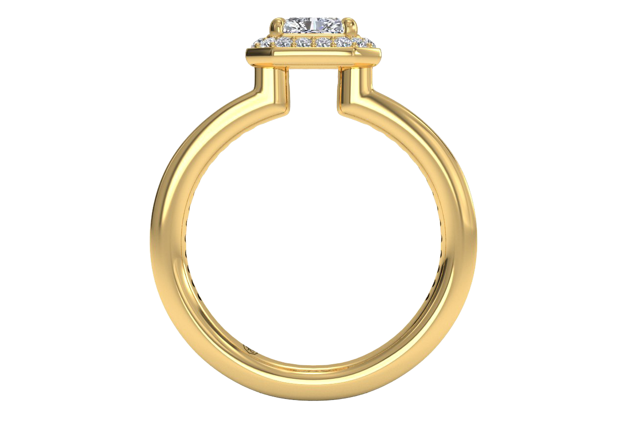 Karen Radiant Cut Lab Grown Diamond 18Kt Yellow Gold Engagement Ring - View 2