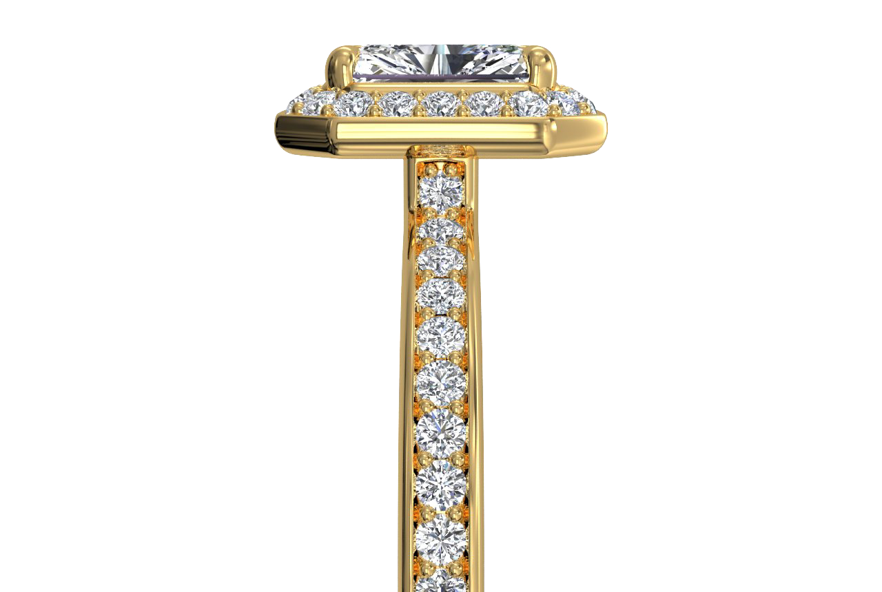 Karen Radiant Cut Lab Grown Diamond 18Kt Yellow Gold Engagement Ring - View 3
