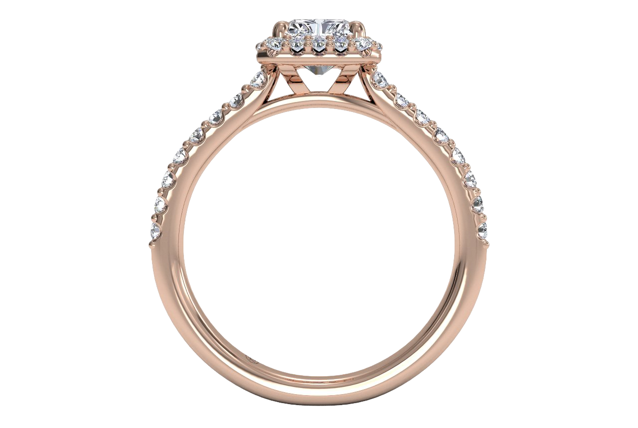 Leah Radiant Cut Lab Grown Diamond 18Kt Rose Gold Engagement Ring - View 3
