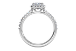 Leah Radiant Cut Lab Grown Diamond Platinum Engagement Ring - View 3