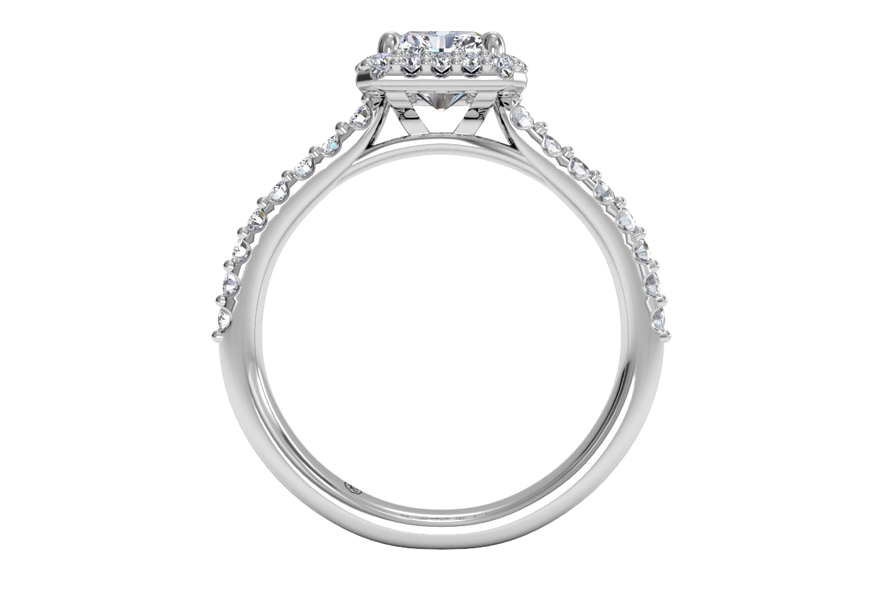 Leah Radiant Cut Lab Grown Diamond 18Kt White Gold Engagement Ring - View 3