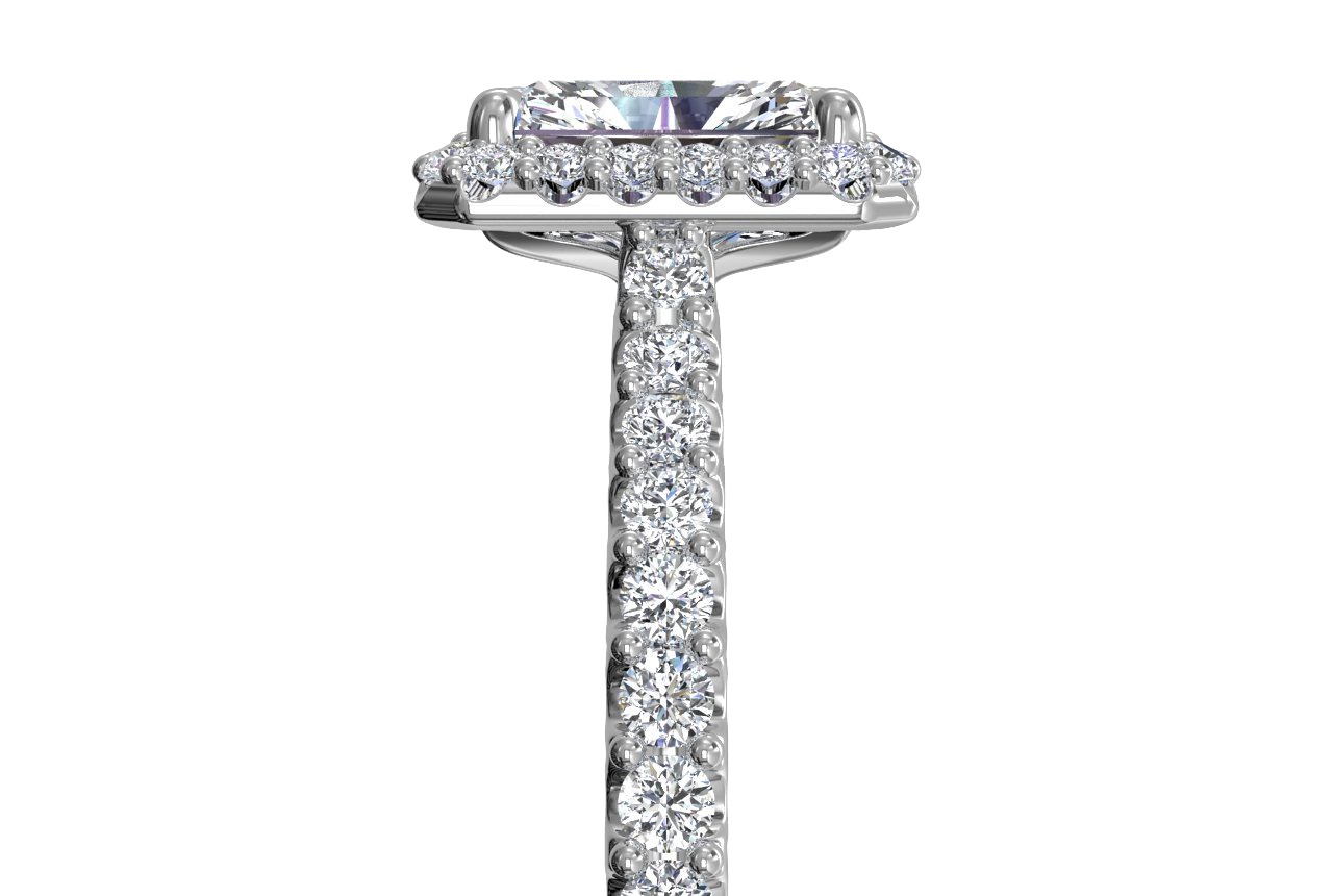 Leah Radiant Cut Lab Grown Diamond Platinum Engagement Ring - View 2