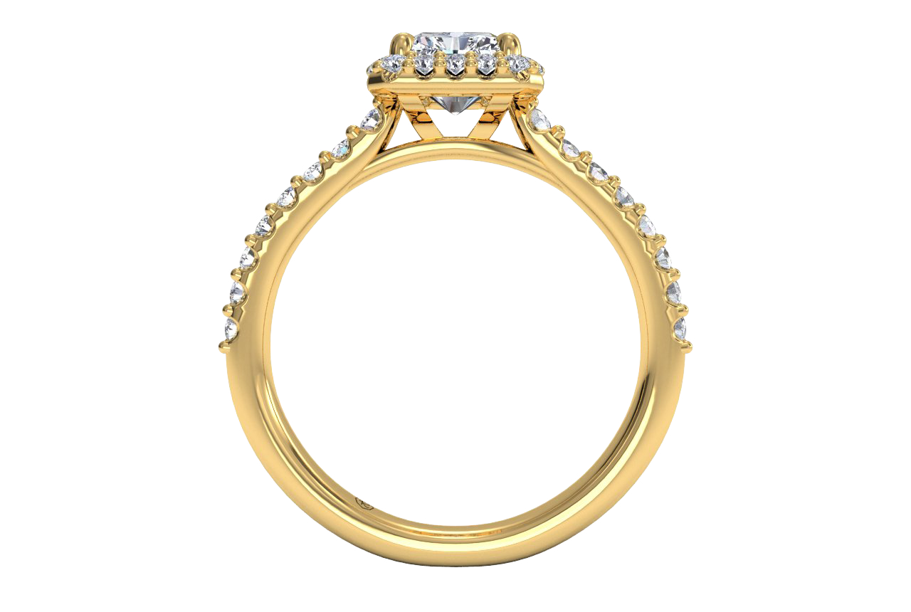 Leah Radiant Cut Lab Grown Diamond 18Kt Yellow Gold Engagement Ring - View 3