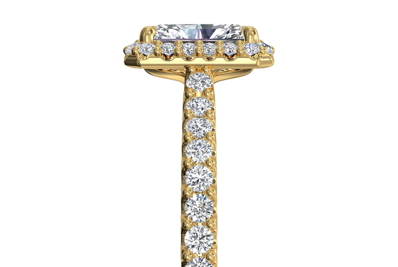 Leah Radiant Cut Lab Grown Diamond 18Kt Yellow Gold Engagement Ring - View 2