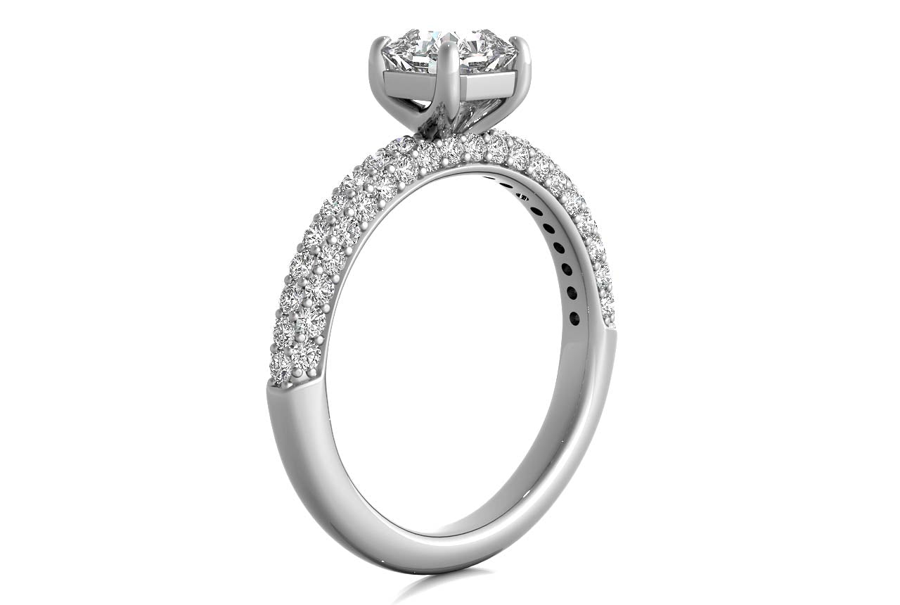 Kylie Radiant Cut Lab Grown Diamond 14Kt White Gold Engagement Ring - View 2