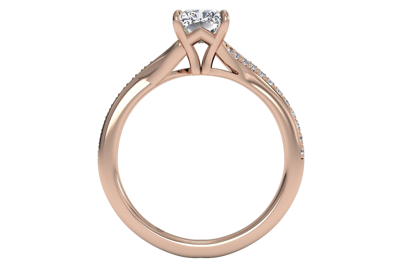 Elise Radiant Cut Lab Grown Diamond 18Kt Rose Gold Engagement Ring - View 2