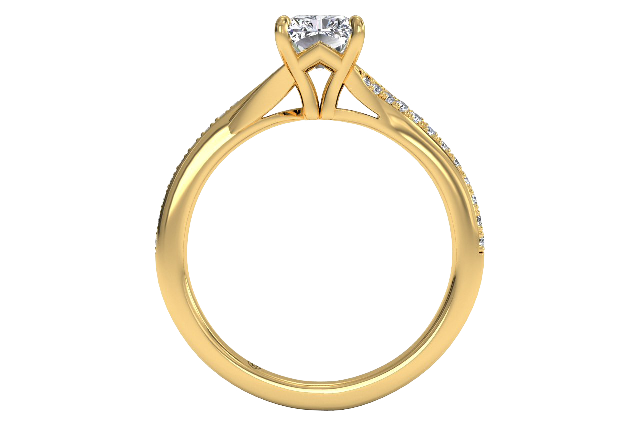 Elise Radiant Cut Lab Grown Diamond 18Kt Yellow Gold Engagement Ring - View 2