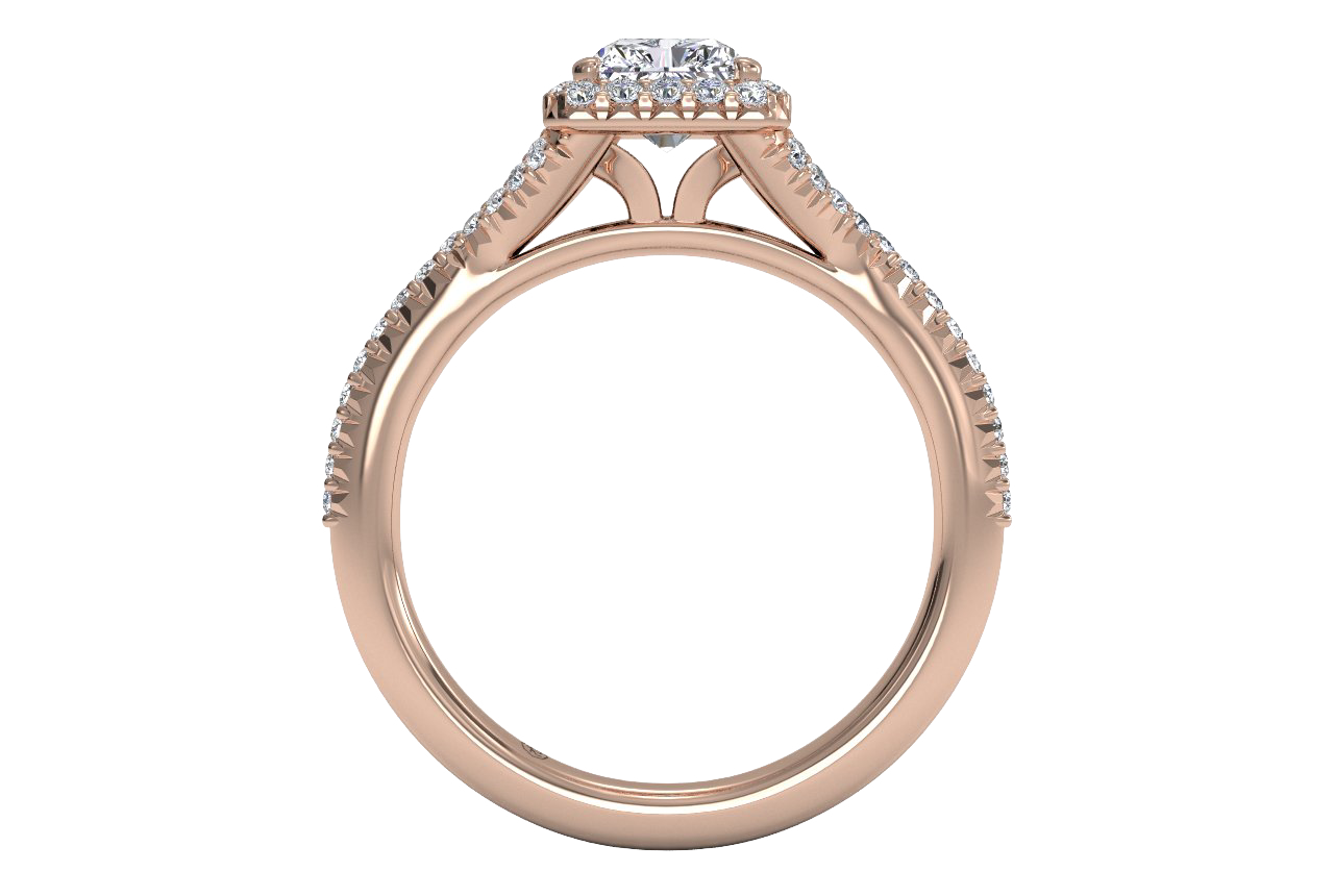 Judy Radiant Cut Lab Grown Diamond 18Kt Rose Gold Engagement Ring - View 3