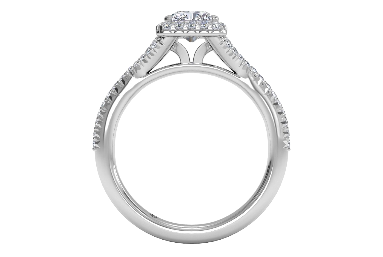 Judy Radiant Cut Lab Grown Diamond Platinum Engagement Ring - View 3
