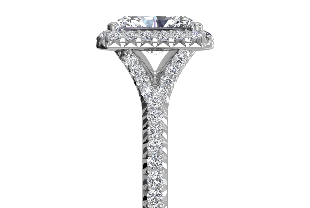 Judy Radiant Cut Lab Grown Diamond 14Kt White Gold Engagement Ring - View 2