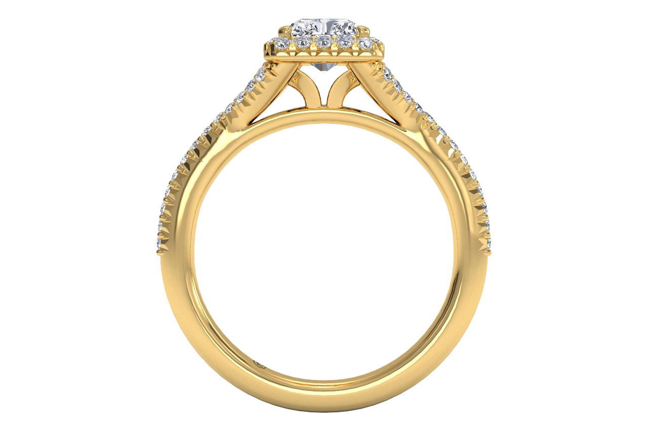 Judy Radiant Cut Lab Grown Diamond 18Kt Yellow Gold Engagement Ring - View 3