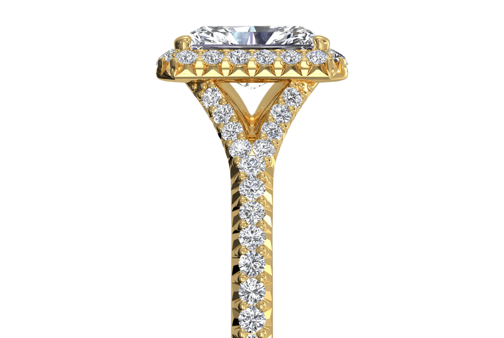 Judy Radiant Cut Lab Grown Diamond 18Kt Yellow Gold Engagement Ring - View 2