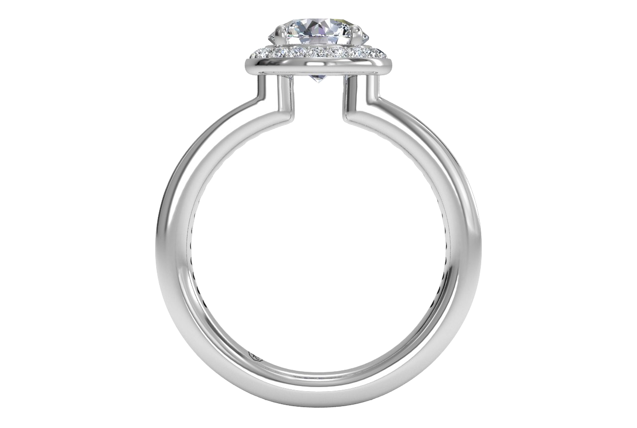 Karen Round Cut Lab Grown Diamond Platinum Engagement Ring - View 3