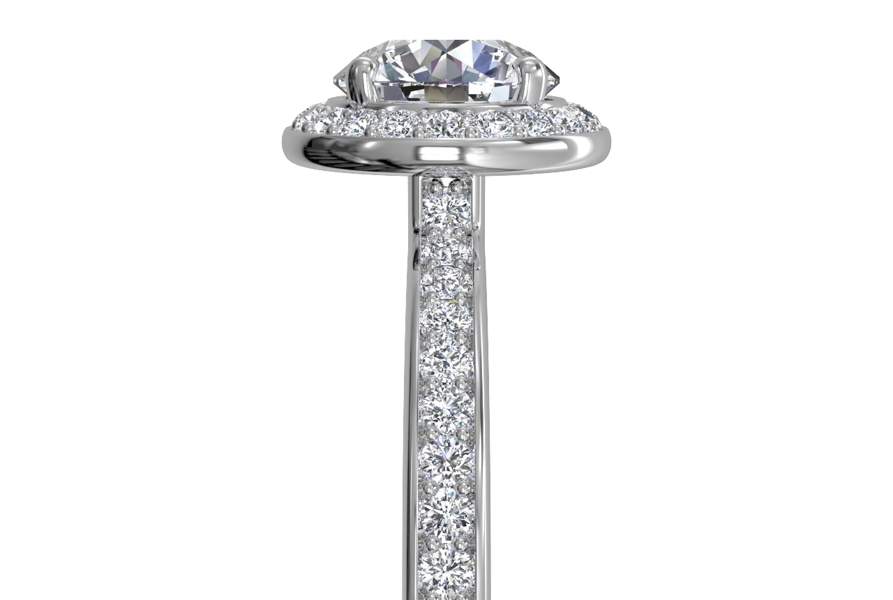 Karen Round Cut Lab Grown Diamond Platinum Engagement Ring - View 4
