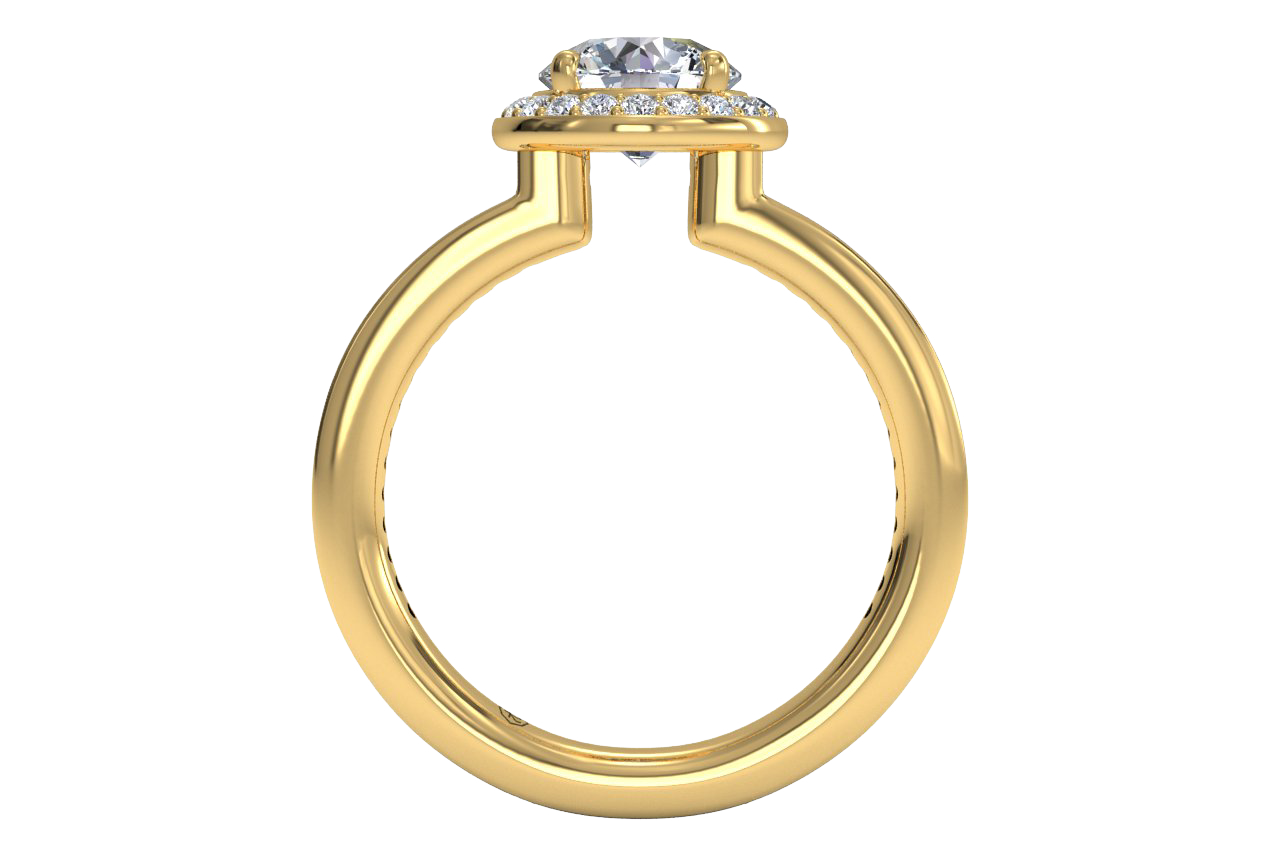 Karen Round Cut Lab Grown Diamond 18Kt Yellow Gold Engagement Ring - View 2