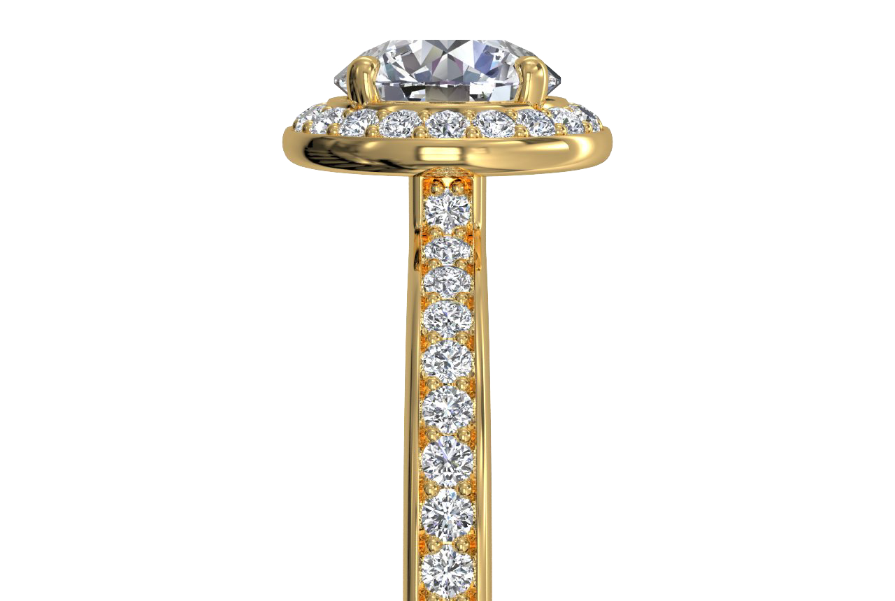 Karen Round Cut Lab Grown Diamond 18Kt Yellow Gold Engagement Ring - View 3