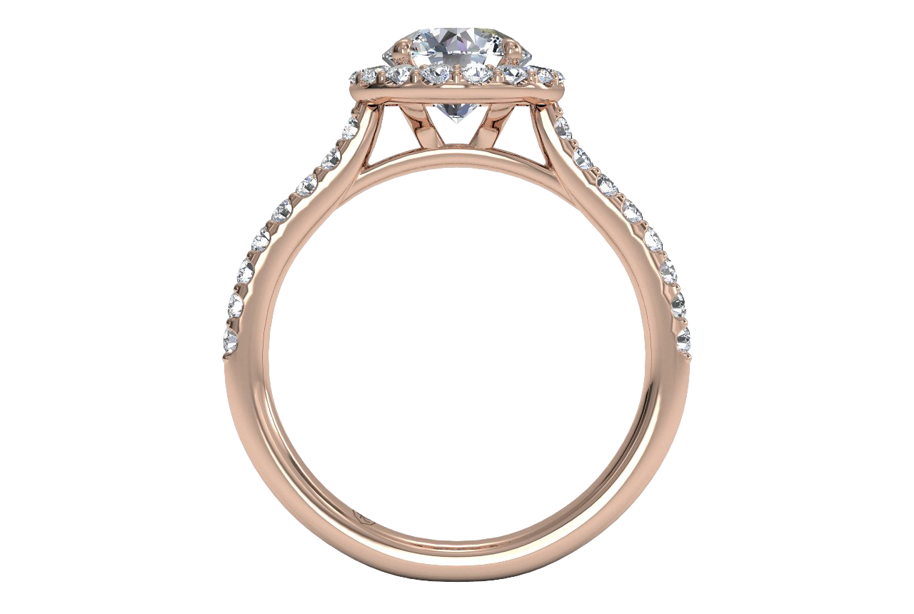 Leah Round Cut Lab Grown Diamond 18Kt Rose Gold Engagement Ring - View 3