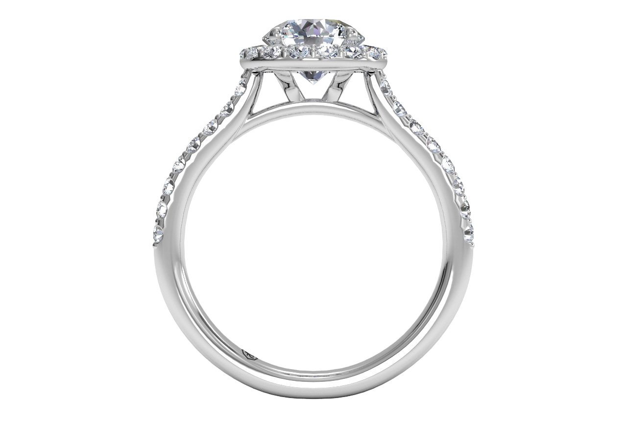 Leah Round Cut Lab Grown Diamond Platinum Engagement Ring - View 3