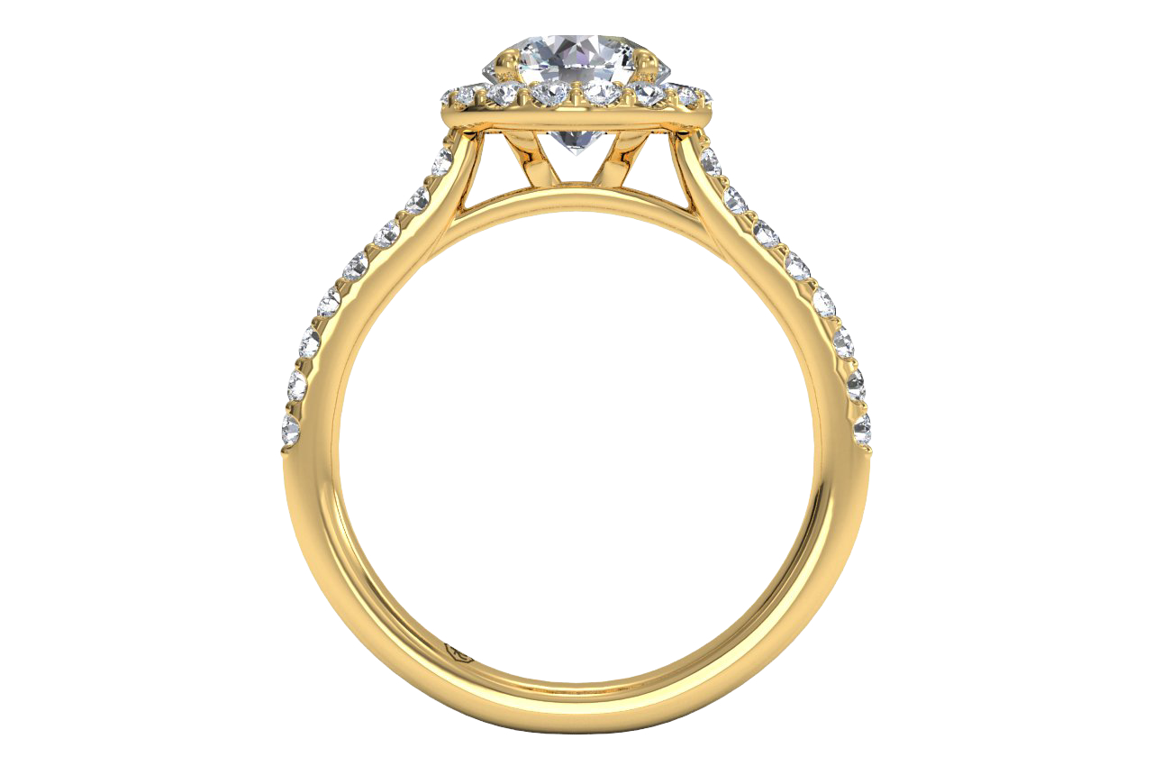 Leah Round Cut Lab Grown Diamond 18Kt Yellow Gold Engagement Ring - View 3