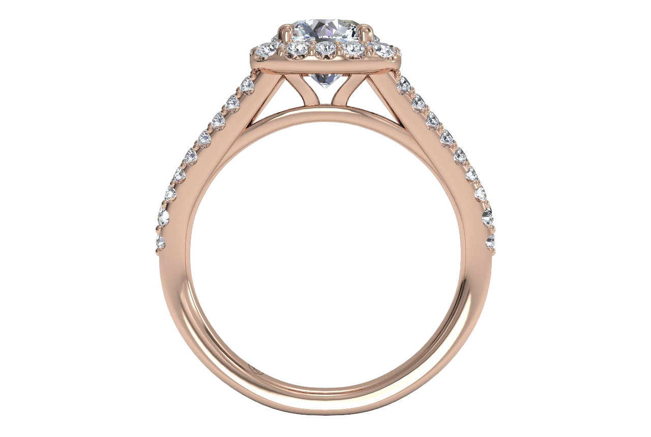 Kelly Round Cut Lab Grown Diamond 18Kt Rose Gold Engagement Ring - View 3