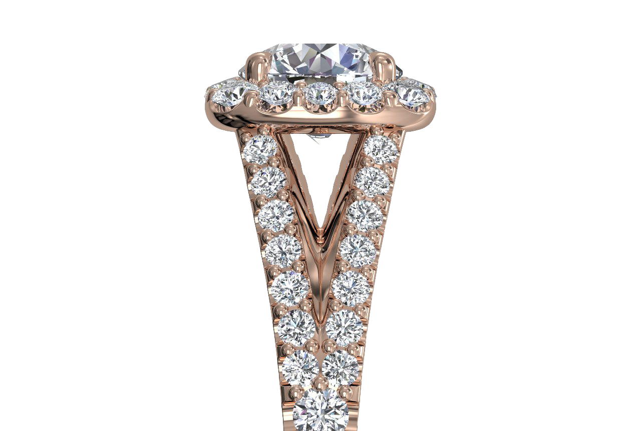 Kelly Round Cut Lab Grown Diamond 18Kt Rose Gold Engagement Ring - View 2