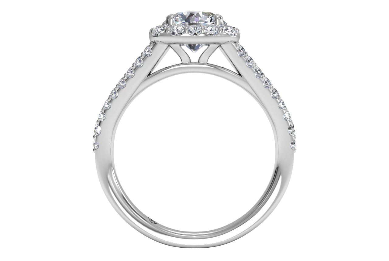 Kelly Round Cut Lab Grown Diamond 18Kt White Gold Engagement Ring - View 3