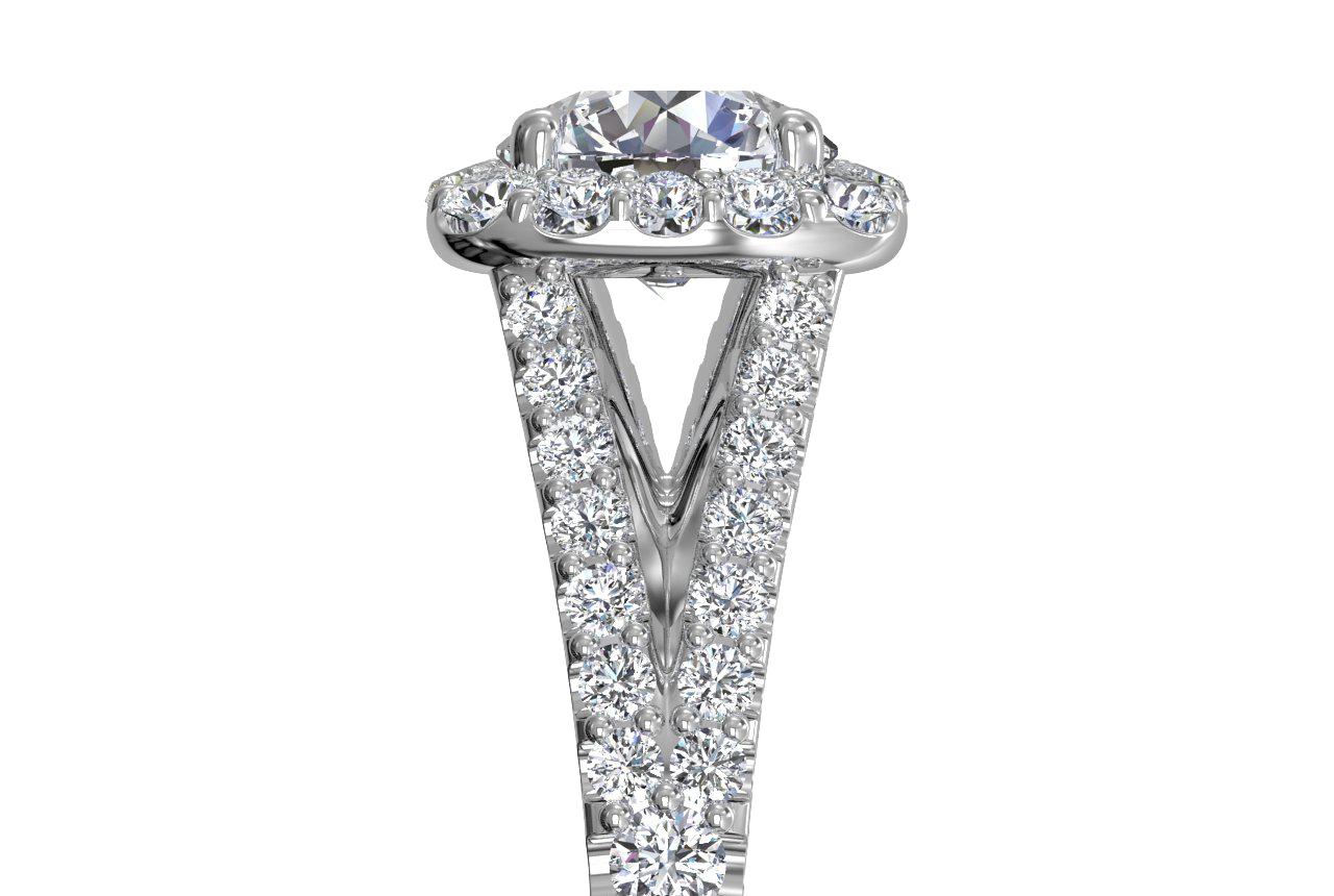 Kelly Round Cut Lab Grown Diamond 18Kt White Gold Engagement Ring - View 2