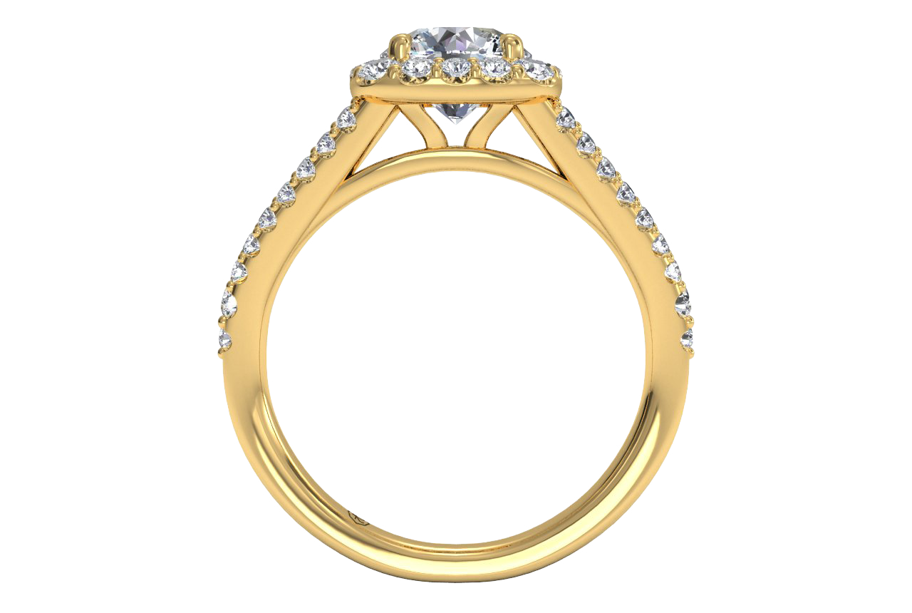 Kelly Round Cut Lab Grown Diamond 18Kt Yellow Gold Engagement Ring - View 3