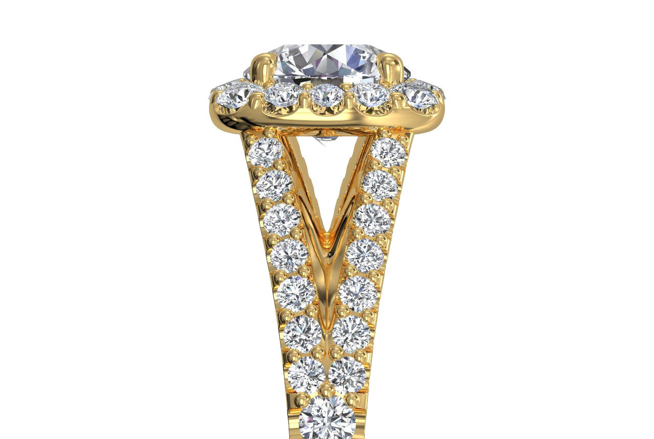 Kelly Round Cut Lab Grown Diamond 18Kt Yellow Gold Engagement Ring - View 2