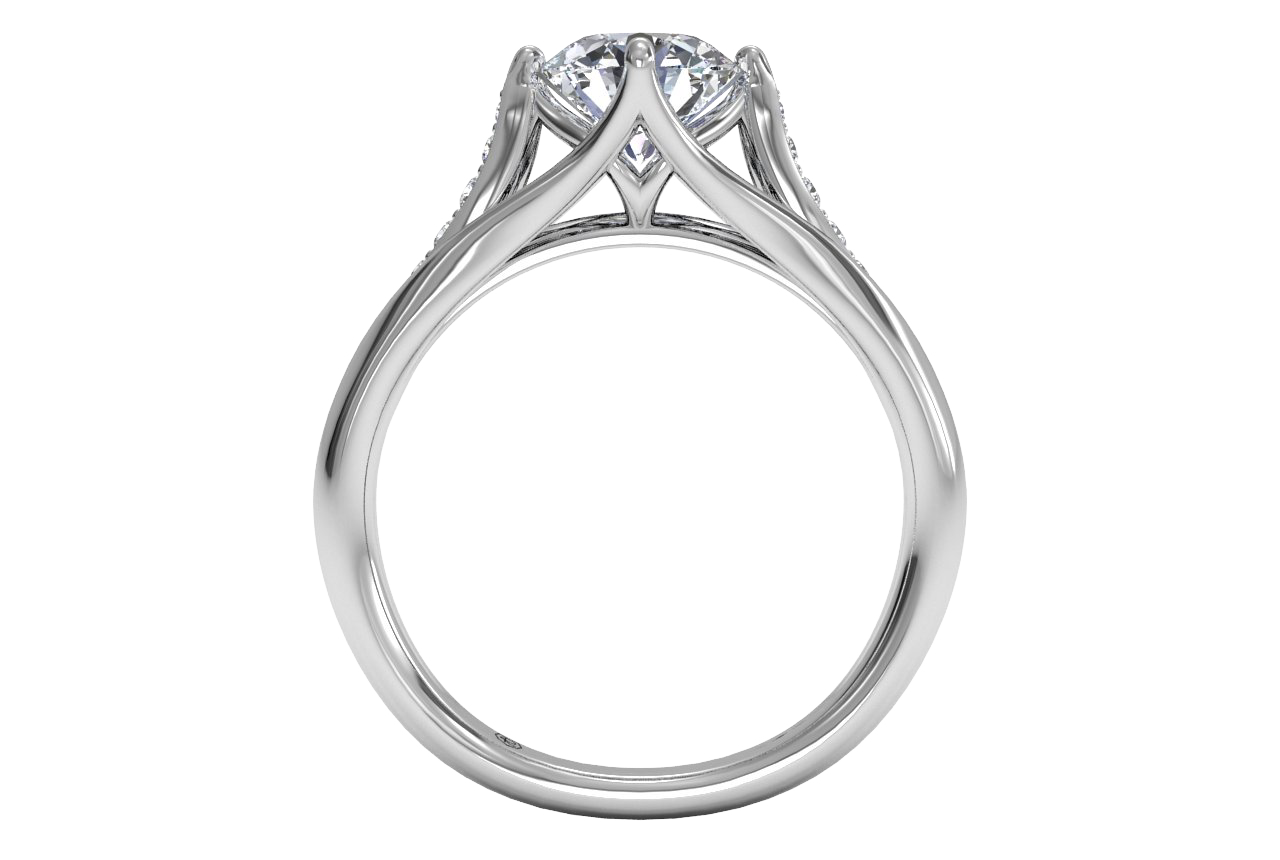 Connie Round Cut Lab Grown Diamond 18Kt White Gold Engagement Ring - View 2