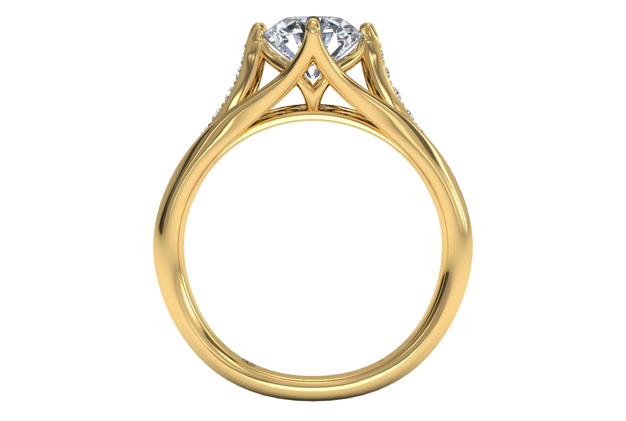 Connie Round Cut Lab Grown Diamond 18Kt Yellow Gold Engagement Ring - View 2