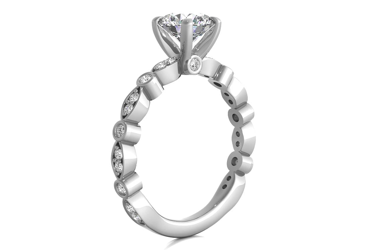 Eva Round Cut Lab Grown Diamond Platinum Engagement Ring - View 2