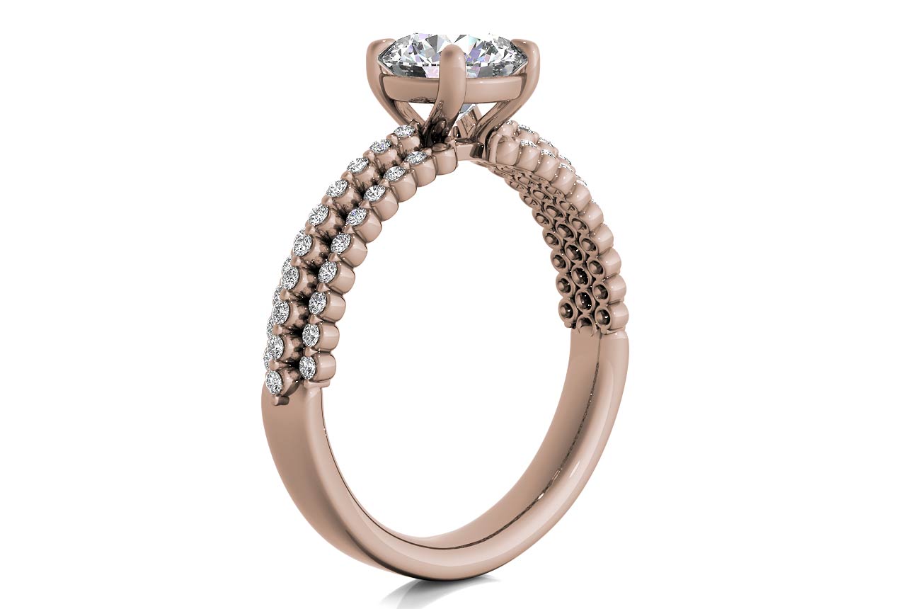 Hailey Round Cut Lab Grown Diamond 18Kt Rose Gold Engagement Ring - View 2