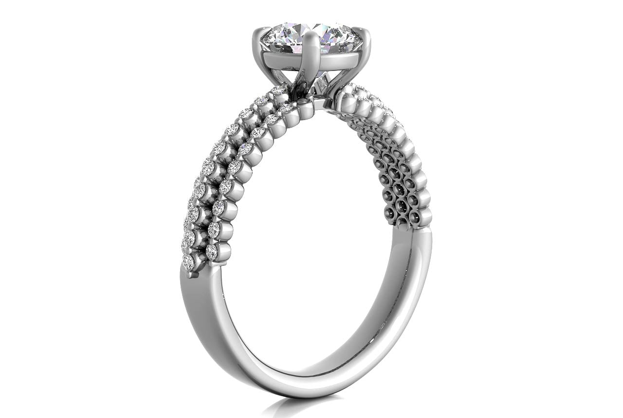 Hailey Round Cut Lab Grown Diamond 18Kt White Gold Engagement Ring - View 2